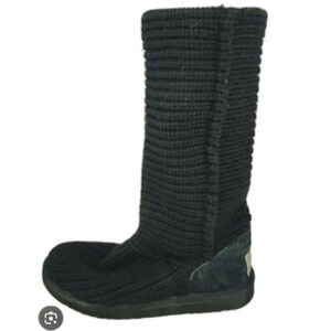 UGG Classic Original Cochet Knit Boots Classic Cardy Women Tall Black SN 5814
